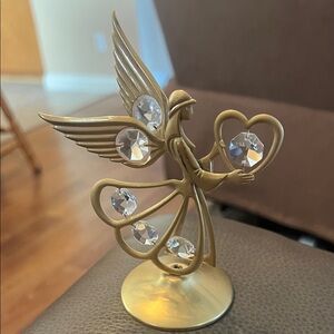 Crystal Delight by Mascot Inc 24k Gold Plated Austrian Crystal Angel suncatcher